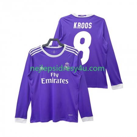 Fotbalový Dres Real Madrid KROOS 8 2016 2017 Retro Venkovní Dlouhý Rukáv